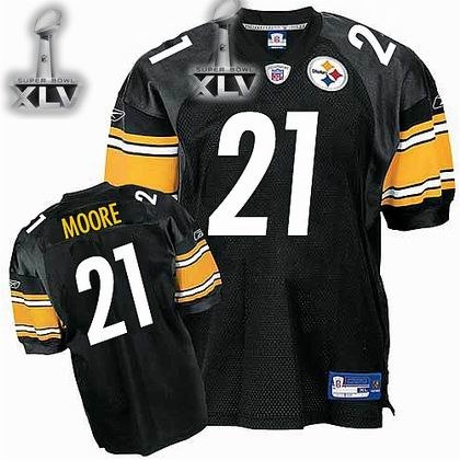 2011 super bowl xlv pittsburgh steelers #21 mewelde moore black