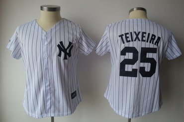 2011 womennull jersey by majestic athletic yankees 25# teixeira white