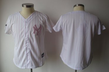 2011 womennull jersey by majestic athletic yankees blank white with pink strip