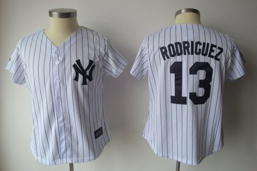 2011 womens jersey by majestic athletic yankees 13# rodriguez white