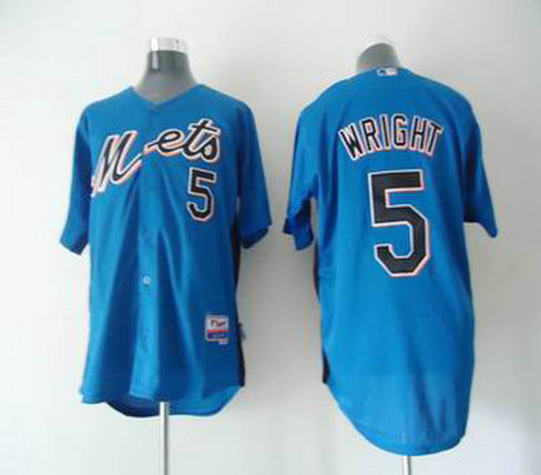 New York Mets Authentic Personalized 2011 5WRIGHT Cool Base BP blue Jersey