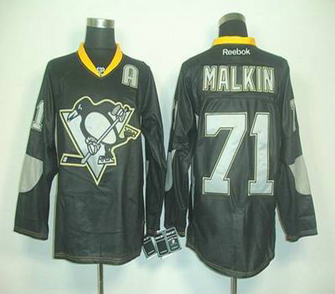 2012 black Pittsburgh Penguins 71 EMalkin jerseys