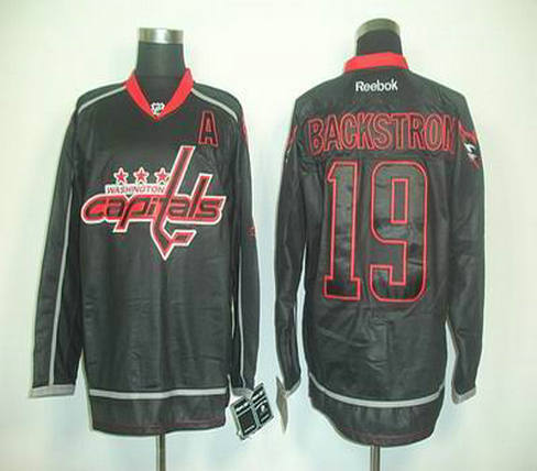 2012 black Washington Capitals 19 Nicklas Backstrom BLACK Jerseys