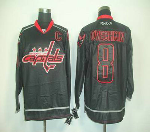 2012 black Washington Capitals 8 Alex Ovechkin BLACK Jerseys