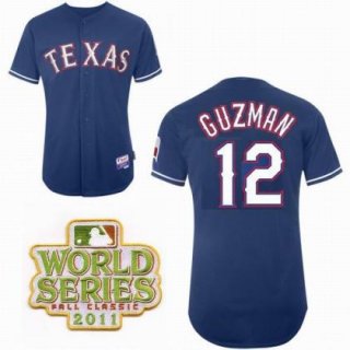 Texas Rangers 12 Guzman Blue 2011 World Series Fall Classic MLB Jerseys