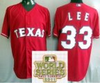 Texas Rangers 33 Cliff Lee Red 2011 World Series Fall Classic MLB Jerseys