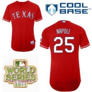 Texas Rangers 25 Mike Napoli Red 2011 World Series Fall Classic MLB Jerseys