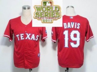 Texas Rangers 19 Chris Davis Red 2011 World Series Fall Classic MLB Jerseys