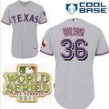 Texas Rangers 36 Wilson Grey 2011 World Series Fall Classic MLB Jerseys