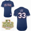Texas Rangers 33 Cliff Lee Blue 2011 World Series Fall Classic MLB Jerseys