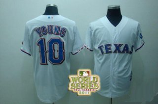 2011 World Series Texas Rangers #10 Michael Young white color baseball