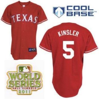 Texas Rangers 5 Ian Kinsler Red 2011 World Series Fall Classic MLB Jerseys