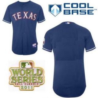 Texas Rangers Blank Blue 2011 World Series Fall Classic MLB Jerseys