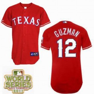 Texas Rangers 12 Cristian Guzman Red 2011 World Series Fall Classic MLB Jerseys