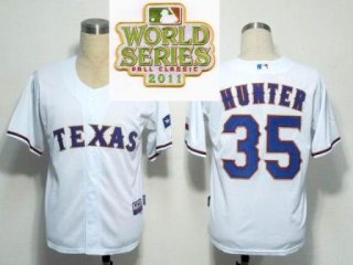 Texas Rangers 35 Tommy Hunter White 2011 World Series Fall Classic MLB Jerseys