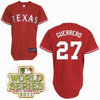 Texas Rangers 27 Vladimir Guerrero Red 2011 World Series Fall Classic MLB Jerseys
