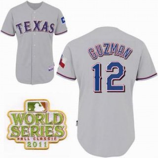 Texas Rangers 12 Cristian Guzman Grey 2011 World Series Fall Classic MLB Jerseys