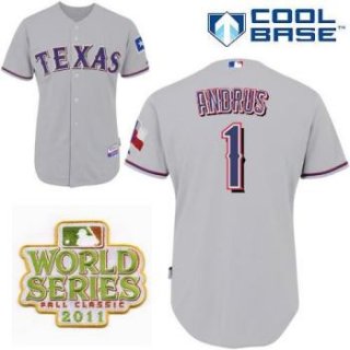 Texas Rangers 1 Elvis Andrus Grey 2011 World Series Fall Classic MLB Jerseys