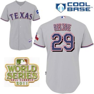 Texas Rangers 29 Adrian Beltre Grey 2011 World Series Fall Classic MLB Jerseys