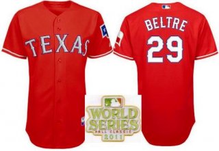 Texas Rangers 29 Adrian Beltre Red 2011 World Series Fall Classic MLB Jerseys