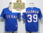 Texas Rangers 39 Scott Feldman Blue 2011 World Series Fall Classic MLB Jerseys