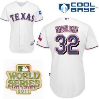 Texas Rangers 32 Josh Hamilton White 2011 World Series Fall Classic MLB Jerseys