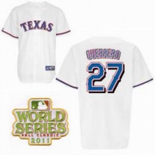 Texas Rangers 27 Vladimir Guerrero White 2011 World Series Fall Classic MLB Jerseys