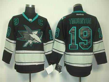 San Jose Sharks 19 THORNTON black ice jerseys