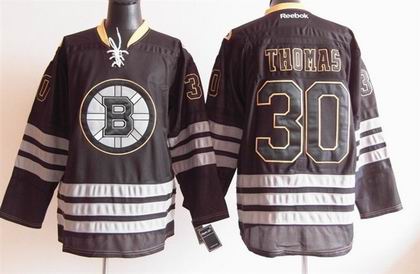 Boston Bruins 30 THOMAS Black ice Jerseys