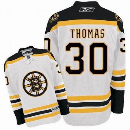 Boston Bruins 30 Tim Thomas White NHL Jersey