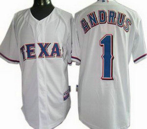 Texas Rangers 1 Elvis Andrus Jersey white