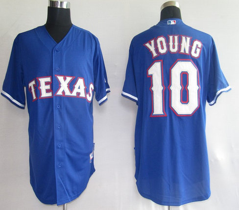 Texas Rangers 10 Young Blue Jerseys