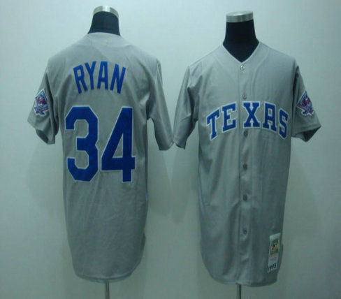 Texas Rangers RYAN #34 GREY JERSEYS