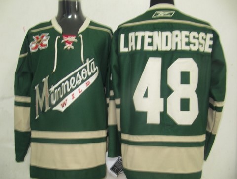 NHL Minnesota Wild 48 Latendresse Green 10th Jerseys