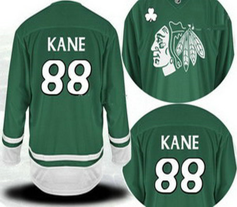 2011 St Pattys Day Chicago Blackhawks 88 Patrick Kane Green Jersey