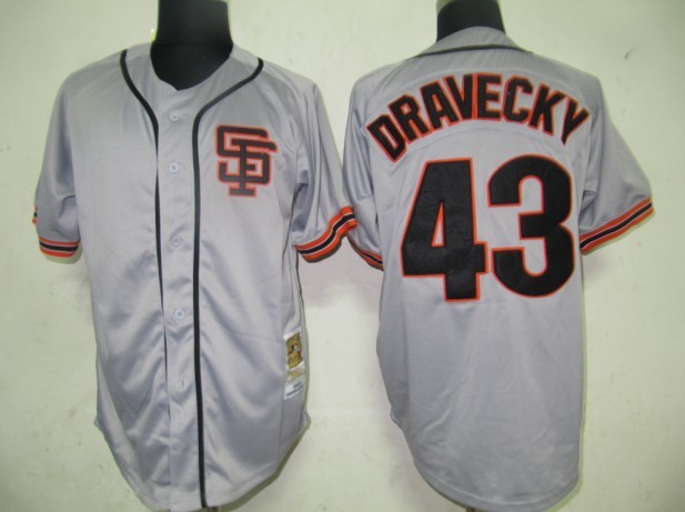MLB Jerseys San Francisco Giants 43 Dravecky Grey M&N