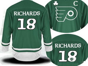 2011 St Pattys Day Philadelphia Flyers 18 Mike Richards C Patch Green Jersey