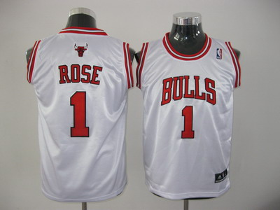 KIDS Chicago Bulls Swingman 1 Derek Rose jerseys WHITE