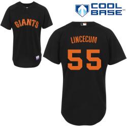 MLB giants 55# Lincecum black cool base jerseys
