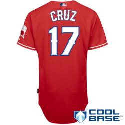 MLB Texas Rangers 17# Nelson Cruz red cool base jerseys