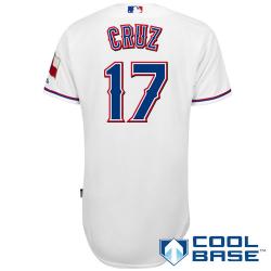 MLB Texas Rangers Nelson Cruz white cool base jerseys 17#