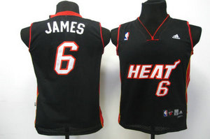 Kids Swingman jerseys Miami Heat 6 James black Kids Swingman jerseys Miami Heat 6 James black