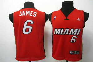 Kids Swingman jerseys Miami Heat 6 James red Kids Swingman jerseys Miami Heat 6 James red