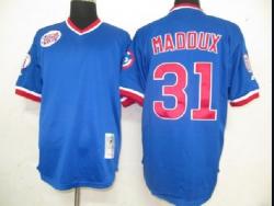 MLB Chicago Cubs 31# Maddux Blue Jersey M&N