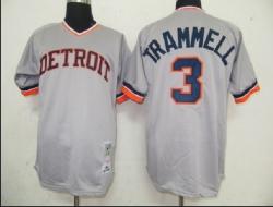 MLB Detroit Tigers 3# Trammelll Grey Jerseys M&N