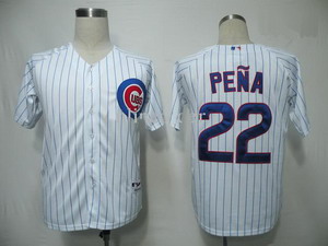 Chicago Cubs 22 Carlos Pena White Jersey(blue stripe)