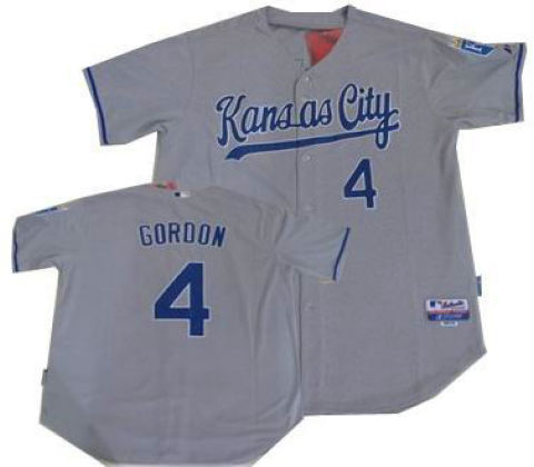 KANSAS CITY ROYALS 4 ALEX GORDON jerseys gray