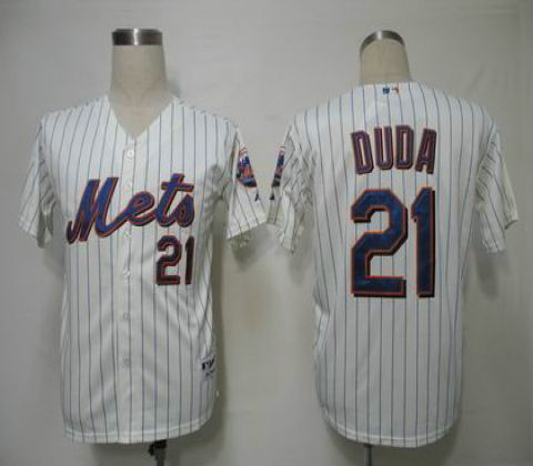 MLB Jerseys New York Mets 21 Duda Cream (blue strip)