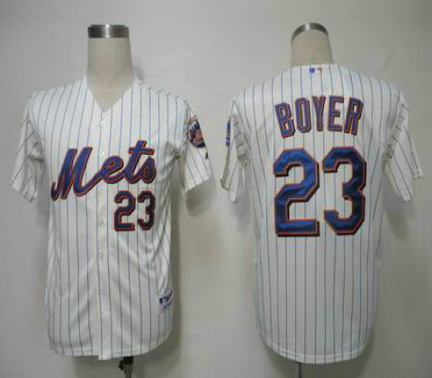 MLB Jerseys New York Mets 23 Boyer Cream (blue strip)