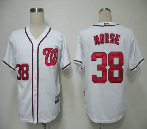 MLB Jerseys Washington Nationals 38 Morse White Cool Base